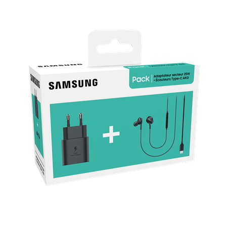 Pack 1 Chargeur secteur rapide 25W USB C + 1 Kit piéton intra USB C Sa