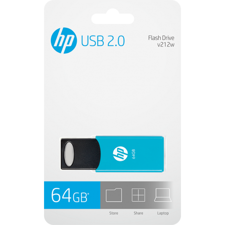 Clé USB 2.0 64GB AIR FROST USB A Bleue HP