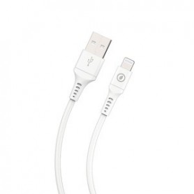 Câble USB-A Lightning 2M Plastique Recycle Blanc