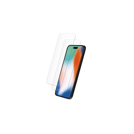 Pack 2 Verre Trempe Plat iPhone 15/15 Pro/14 Pro