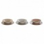 Assietes DKD Home Decor Marron Gris Grès 18 Pièces 26,5 x 26,5 x 3 cm