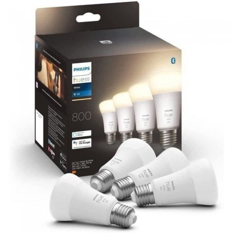 Philips Hue White A60 - Ampoule connectée E27 - 800 (pack de 4)
