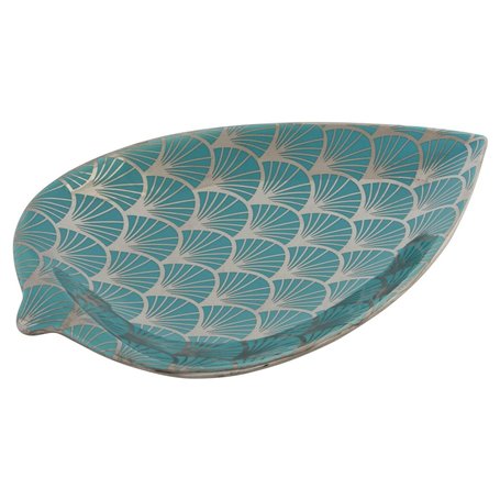 Centre de Table DKD Home Decor 27,5 x 16 x 3 cm Turquoise Oriental Chr
