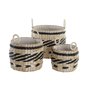 Set de basket DKD Home Decor Noir Naturel Fibre naturelle Colonial 30 