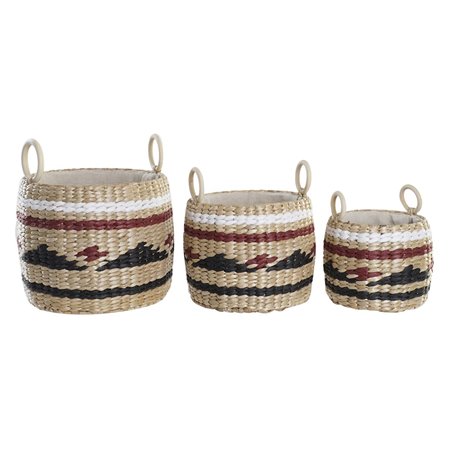 Set de basket DKD Home Decor Fibre naturelle (30 x 30 x 25 cm)