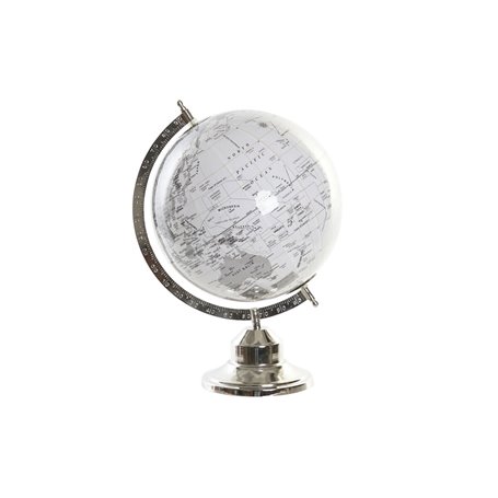 Globe terrestre DKD Home Decor Blanc Gris Argenté Moderne 27 x 25 x 38