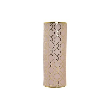 Vase DKD Home Decor 13,5 x 13,5 x 36 cm Porcelaine Rose Doré Oriental
