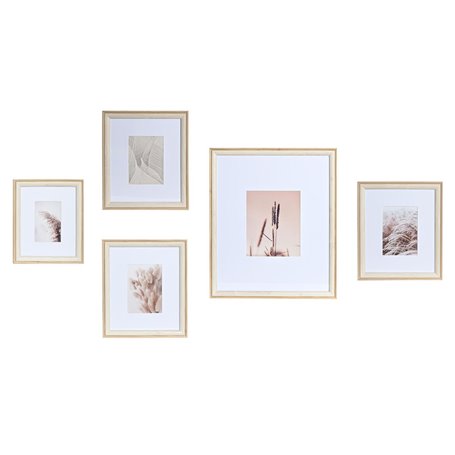 Porte photos mural DKD Home Decor Verre Naturel Blanc Bois MDF Boho (3
