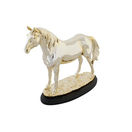 Figurine Décorative DKD Home Decor Cheval Noir Doré Résine (30 x 11,5 