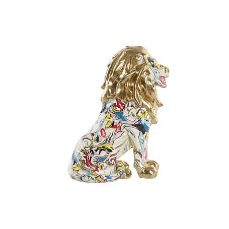 Figurine Décorative DKD Home Decor Doré Lion Résine Multicouleur Moder