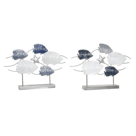 Figurine Décorative DKD Home Decor 63 x 9 x 44 cm Gris Bleu Blanc Spir