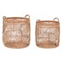 Set de basket DKD Home Decor Naturel Marron Clair Tropical 40 x 40 x 4