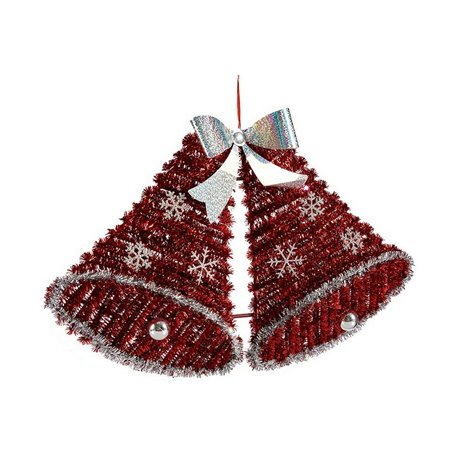 Décorations de Noël Lumière LED Cloches 30,8 x 5,4 x 50,5 cm Rouge Bla