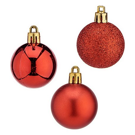 Boules de Noël 20 Unités Rouge Plastique