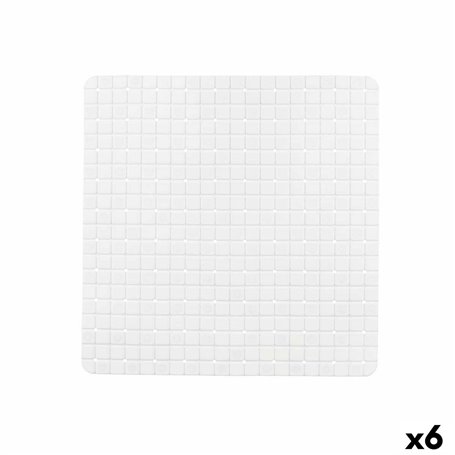 Tapis de Douche Antidérapant Carreaux Blanc PVC 50,3 x 50,3 x 0,7 cm (