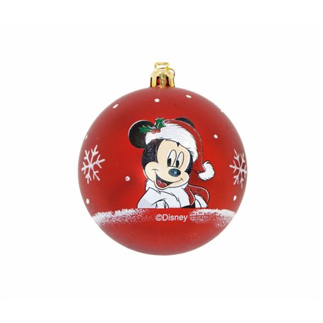 Boule de Noël Mickey Mouse Happy smiles 6 Unités Rouge Plastique (Ø 8 