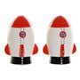 Salière avec couvercle DKD Home Decor Blanc Rouge Dolomite 6,5 x 7 x 9