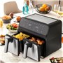 Friteuse sans Huile InnovaGoods Fryinn Double 8000 Noir Acier inoxydab