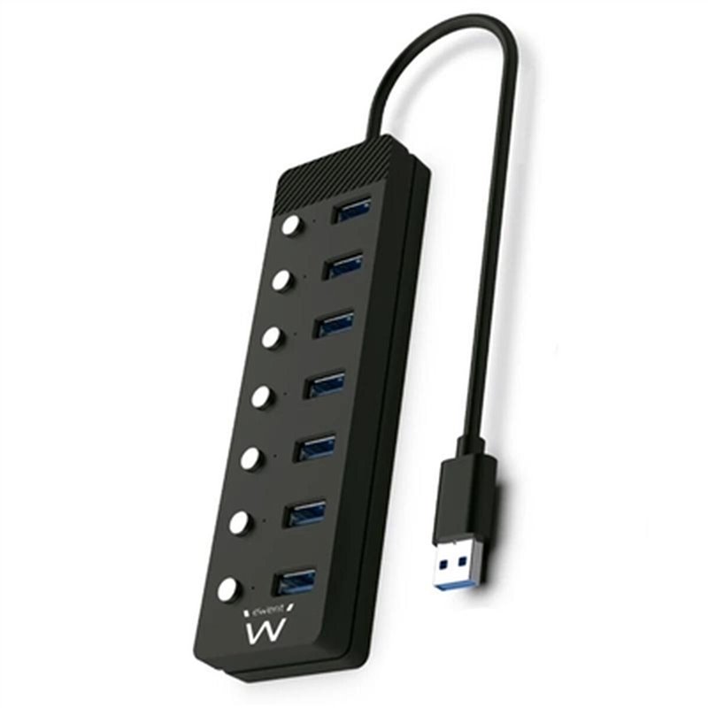 Ewent EW1147 hub & concentrateur USB 3.2 Gen 1 (3.1 Gen 1) Type-A 5000 Mbit/s Noir