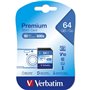 Carte Mémoire SD Verbatim PREMIUM SDXC C10/U1 64 GB 2 g