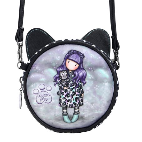 Sac à Bandoulière Gorjuss Smitten kitten Noir Blanc (13,5 x 5,5 x 13,5