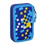 Plumier double Sonic Speed Bleu 12.5 x 19.5 x 4 cm (28 Pièces)
