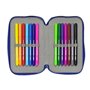 Plumier double Sonic Speed Bleu 12.5 x 19.5 x 4 cm (28 Pièces)