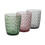Set de Verres DKD Home Decor Vert Gris Rose Verre Avec relief 240 ml (