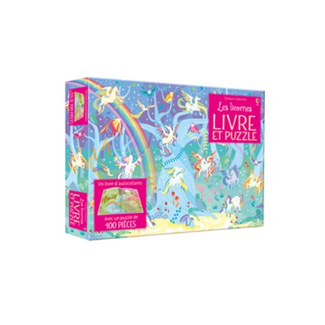 Coffret Les licornes (livre + puzzle de 100 pièces)