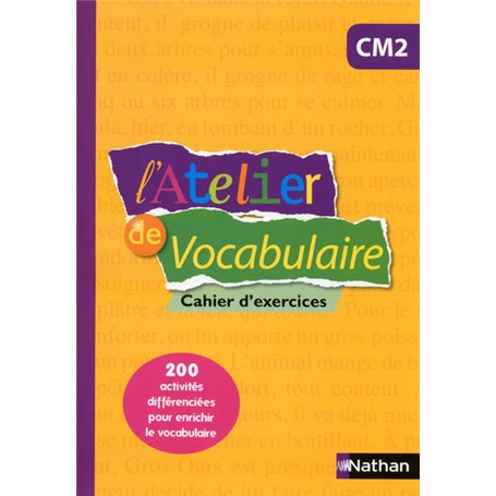 L'Atelier de Vocabulaire - cahier exercices - CM2