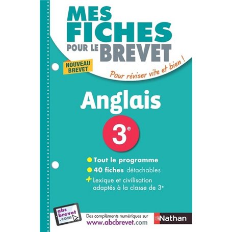 Mes fiches pour le Brevet Anglais 3éme - Nouvelle édition