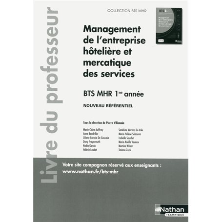 Management de l'entreprise Hôtelière et Mercatique des services BTS1 (BTS MHR) - Professeur - 2018