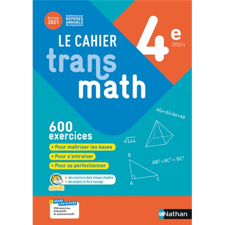Cahier Transmath 4è - Cahier de l'élève 2021