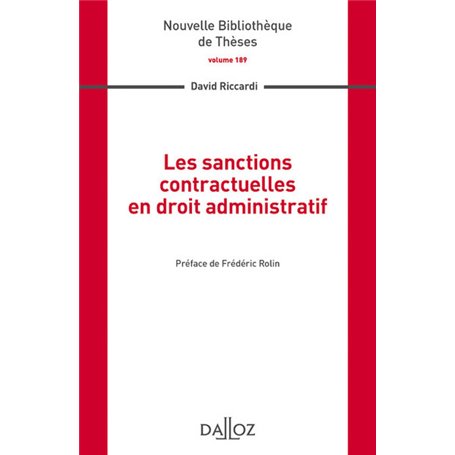 Les sanctions contractuelles en droit administratif - Volume 189