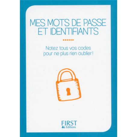 Petit livre de - Mes mots de passe et identifiants