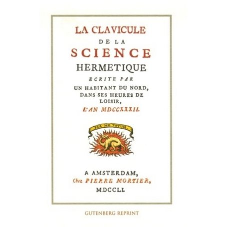 La clavicule de la science hermetique