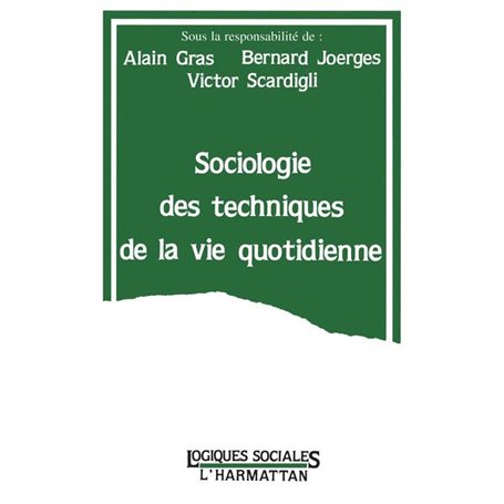 Sociologie des techniques de la vie quotidienne