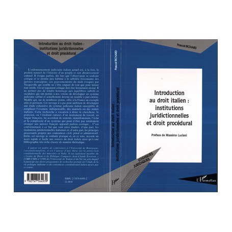 Introduction au droit italien : institutions juridictionnelles et droit procédural