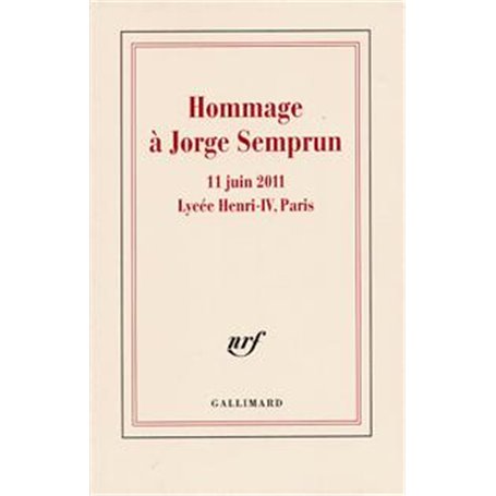Hommage à Jorge Semprun