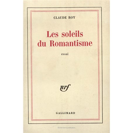 Les Soleils du romantisme