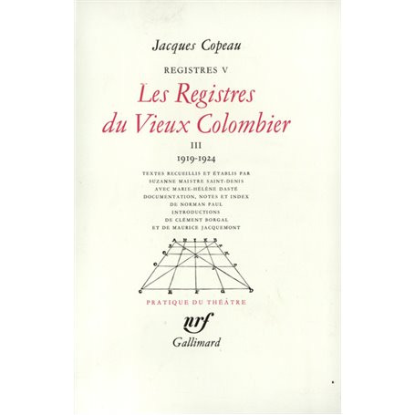 Les Registres du Vieux Colombier