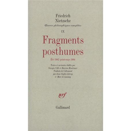 Fragments posthumes