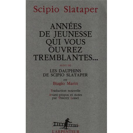 Années de jeunesse qui vous ouvrez tremblantes...