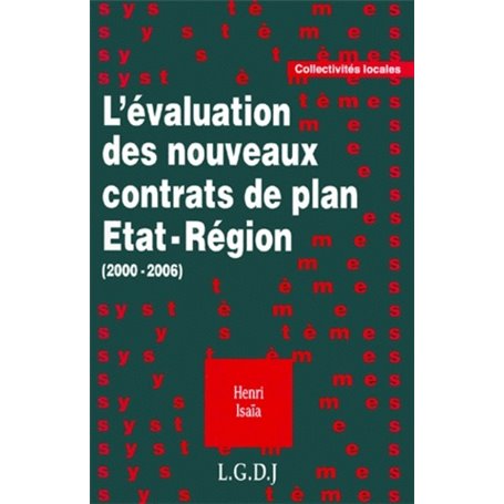 l'évaluation des nouveaux contrats de plan etat-région (2000-2006)