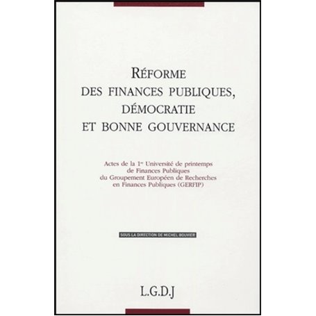 réformes des finances publiques, démocratie et bonne gouvernance