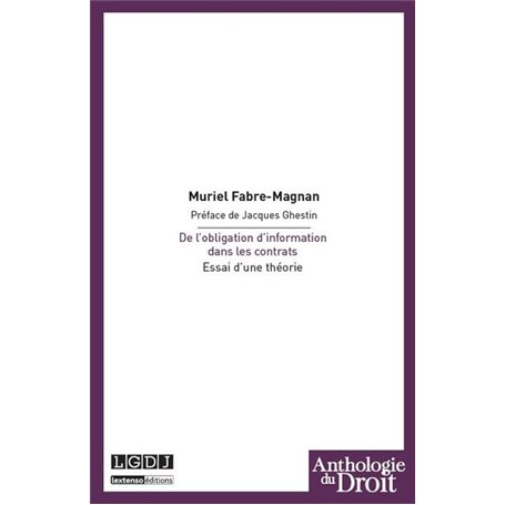 de l'obligation d'information dans les contrats