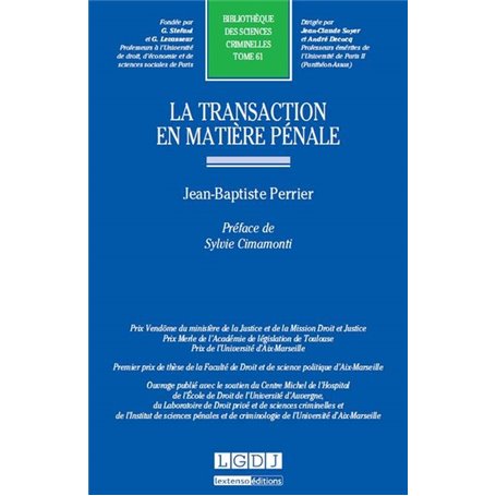 la transaction en matière pénale