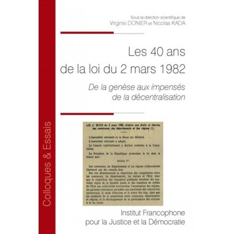 Les 40 ans de la loi de décentralisation du 2 mars 1982