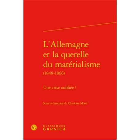 L'Allemagne et la querelle du matérialisme