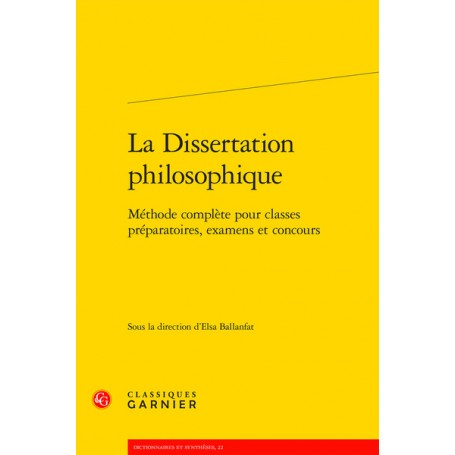 La Dissertation philosophique